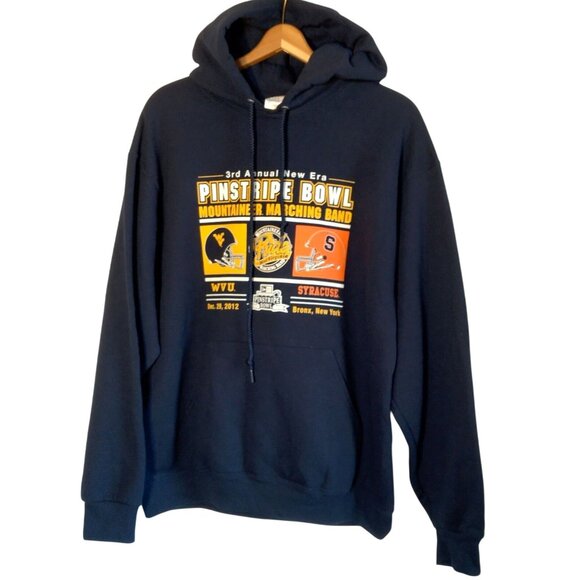 WVU Mountaineers Syracuse Pinstripe Bowl 2012 Hooded Sweatshirt L Pride Of WV - Picture 2 of 11